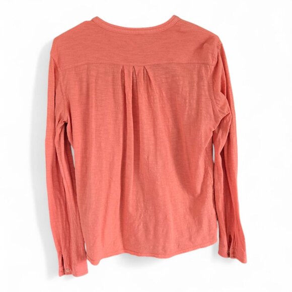 Woolrich Womens Coral Button-Up Roll-Tab Long Sleeve Cotton Knit Top Size M - Picture 3 of 10